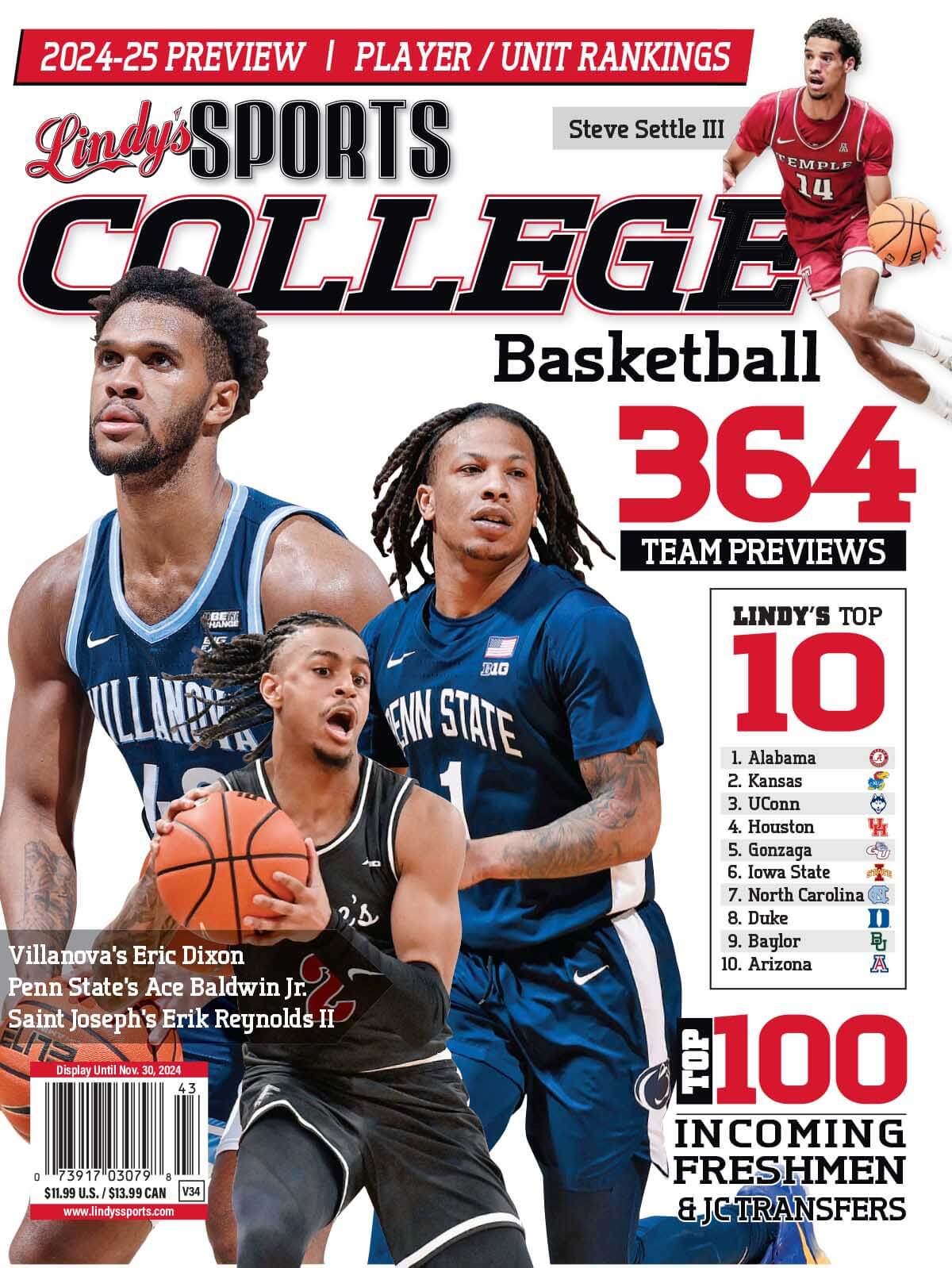 Lindy's Sports College 2024-25 Basketball Magazine Sports Magazines SureShot Books Publishing LLC TEM /VIL /ST.JOSEPH