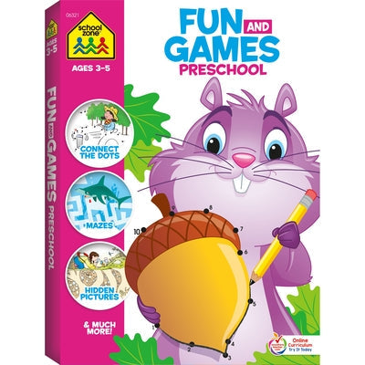 School Zone Fun and Games Preschool Activity Workbook Paperback School Zone
