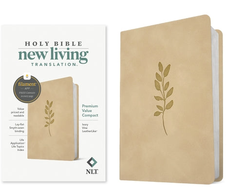 NLT Premium Value Compact Bible, Filament Enabled (Leatherlike, Ivory Vine) by New Living Translation