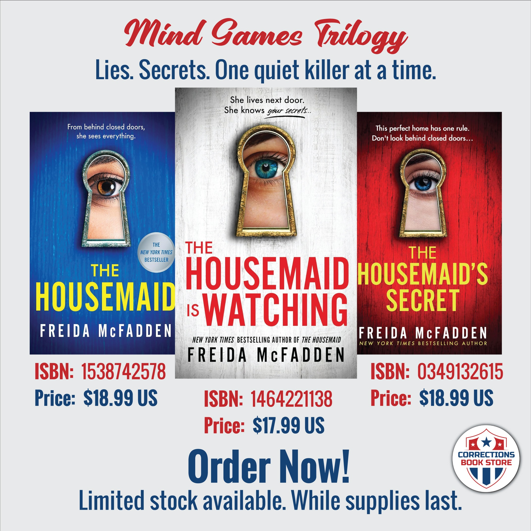 Mind Games Trilogy - Psychological Thriller Bundle - Corrections Bookstore 