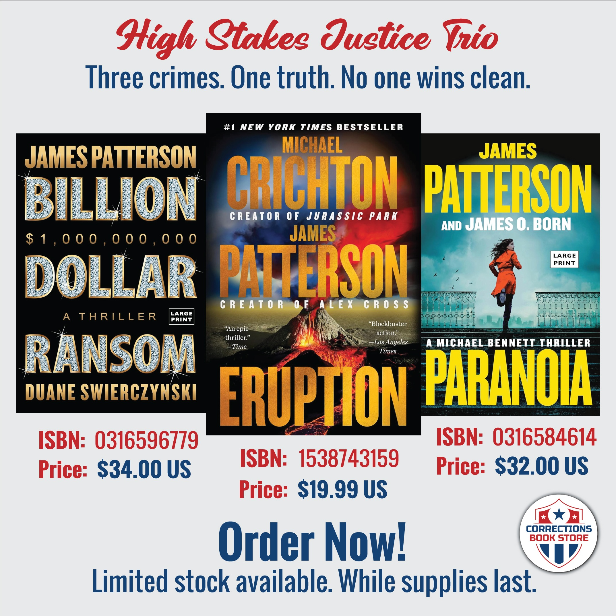 High Stakes Justice Trio - Corrections Bookstore 