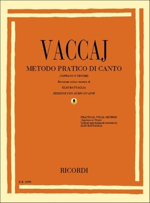 Practical Vocal Method (Vaccai) - High Voice: Soprano/Tenor - Book/CD Paperback Ricordi